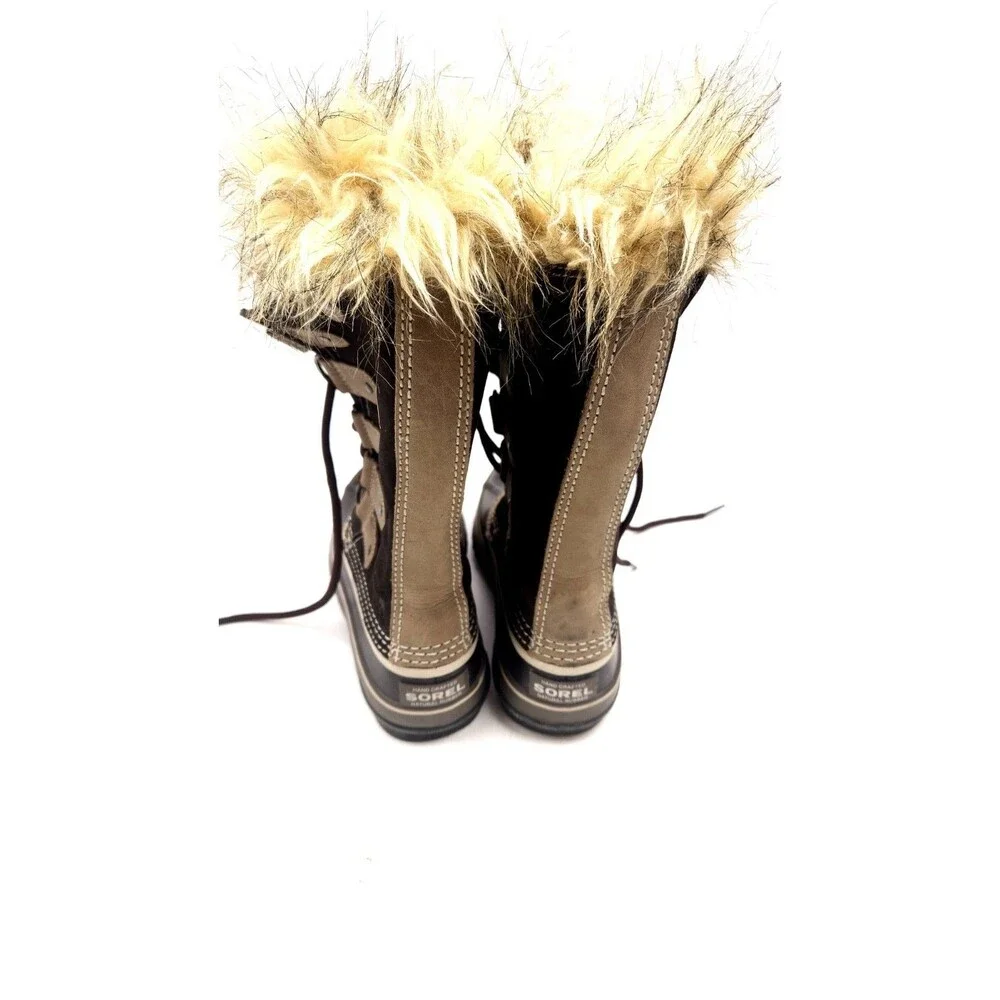 Sorel Joan of Arctic Faux Fur Brown Suede Boot US 5 Lace-Up Winter Snow Boots